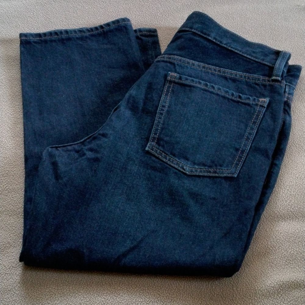 Old Navy button fly slouchy straight cropped high rise jeans size 6P